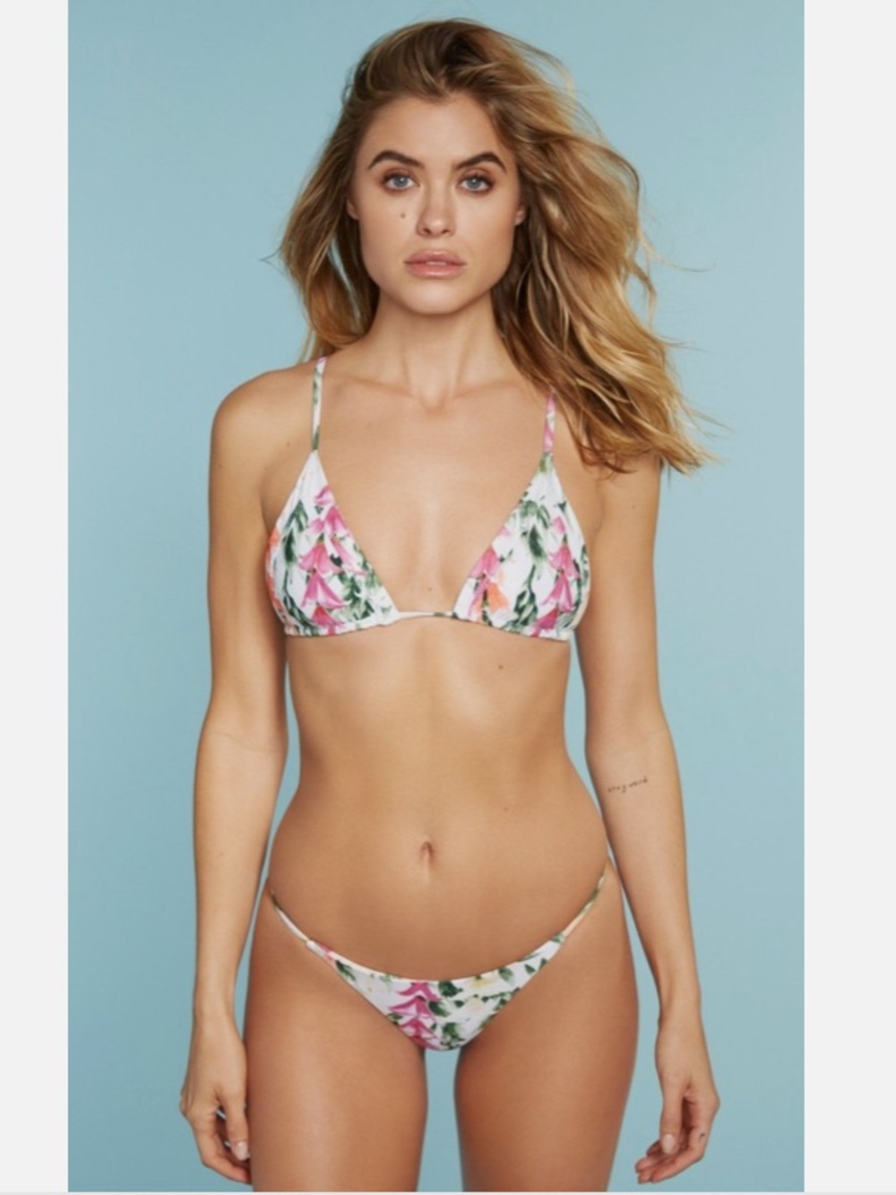 Stone Fox Swim Free People Puka Floral Tri Top Skimpy Bikini XS